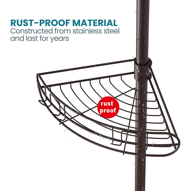 Rebrilliant Lenaik Tension Pole Shower Caddy & Reviews Wayfair